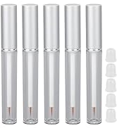 5Pcs 3ml Empty Mascara Tube, Transparent Aluminum Cover Empty Container Bottles with Rubber Stopp...