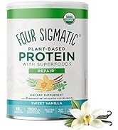 Four Sigmatic Organic Plant-Based Protein Powder Sweet Vanilla Protein with Lion’s Mane, Chaga, C...