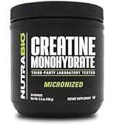 NutraBio Creatine Monohydrate Supplement, Unflavored, (150 g) - Supports Muscle Energy, Recovery,...