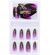 False Nails, False Nails Full Cover Gradient Color Pointed Fake Nails Tips Set of colored false n...