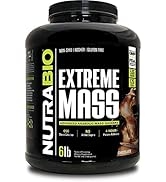 NutraBio Extreme Mass - 53G Protein - Advanced Anabolic Muscle Mass Gainer Protein - High Calorie...